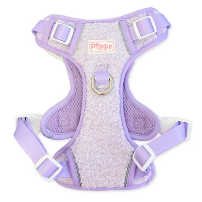 Luxury Teddy Fleece Explorer Dog Harness in Lilac - Piggie - 1