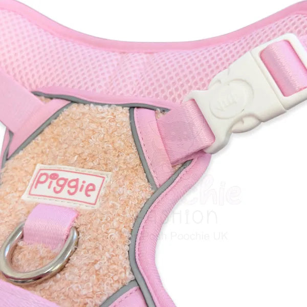 Luxury Teddy Fleece Explorer Dog Harness in Pink - Piggie - 7