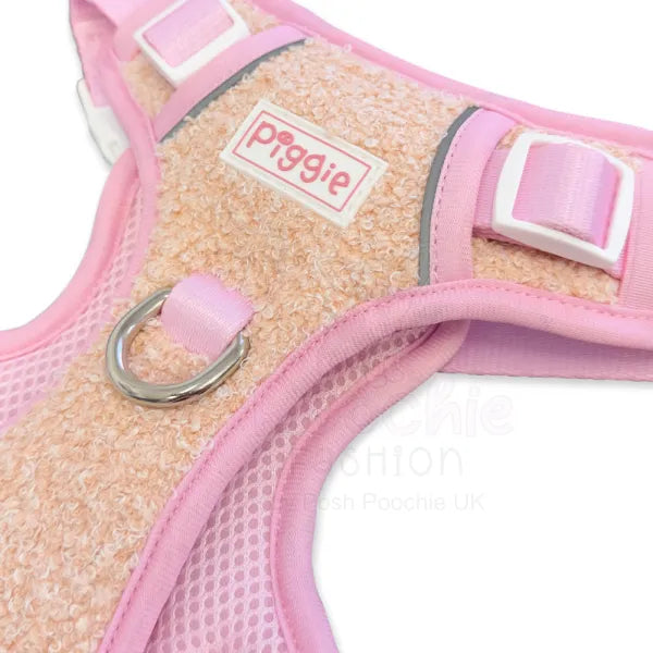 Luxury Teddy Fleece Explorer Dog Harness in Pink - Piggie - 4