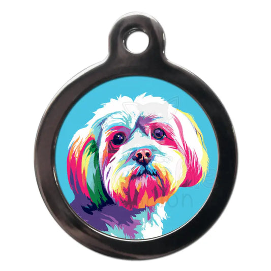 Maltese Pop Art Dog Id Tag - Ps Pet Tags - 1