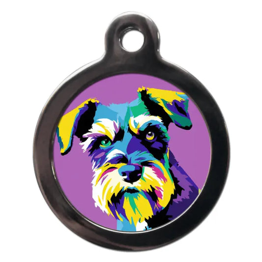 Miniature Schnauzer Pop Art Dog Id Tag - Ps Pet Tags - 1