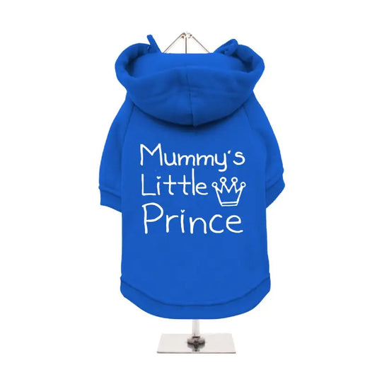 Mummy’s Little Prince Dog Hoodie Sweatshirt - Blue - Poochie Fashion - 1