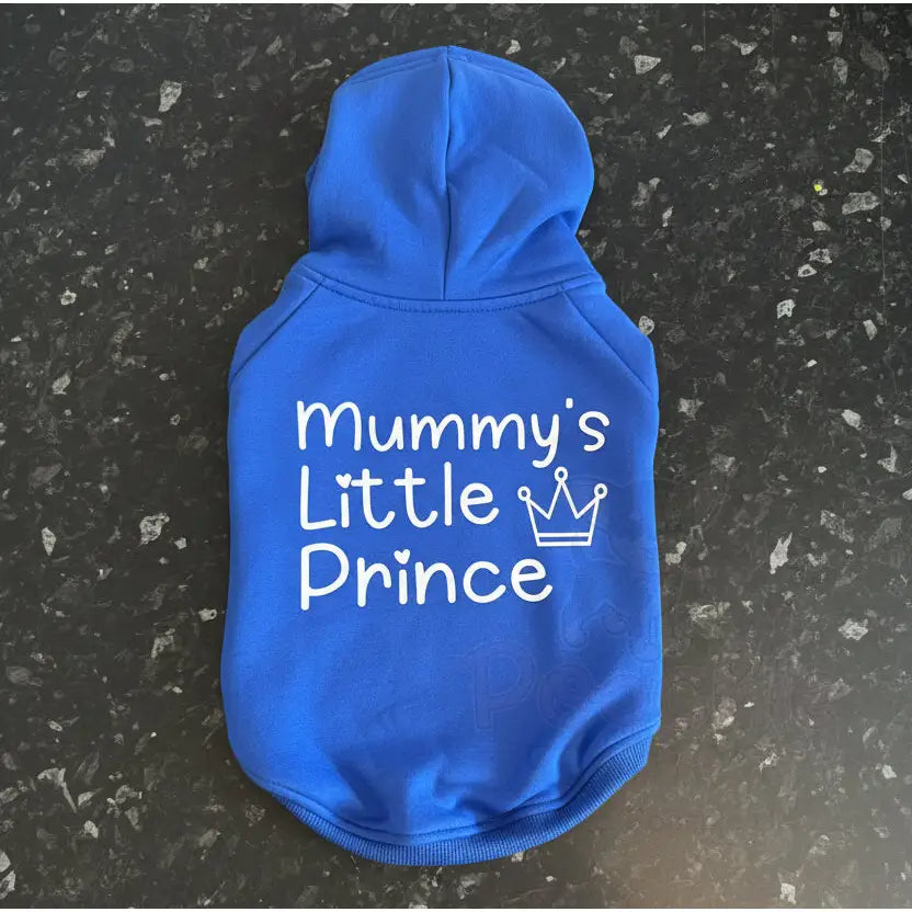Mummy’s Little Prince Dog Hoodie Sweatshirt - Blue - Poochie Fashion - 3