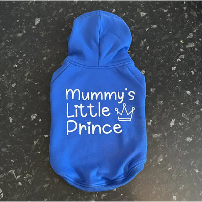 Mummy’s Little Prince Dog Hoodie Sweatshirt - Blue - Poochie Fashion - 3