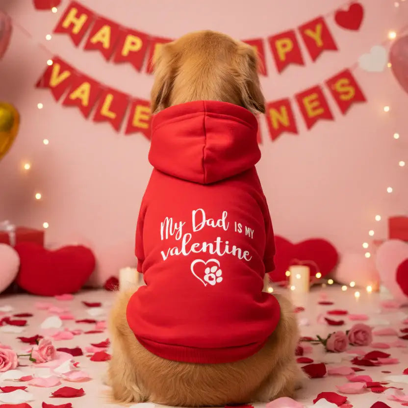 My Dad is my Valentine Dog Hoodie - Rich Paw - 1