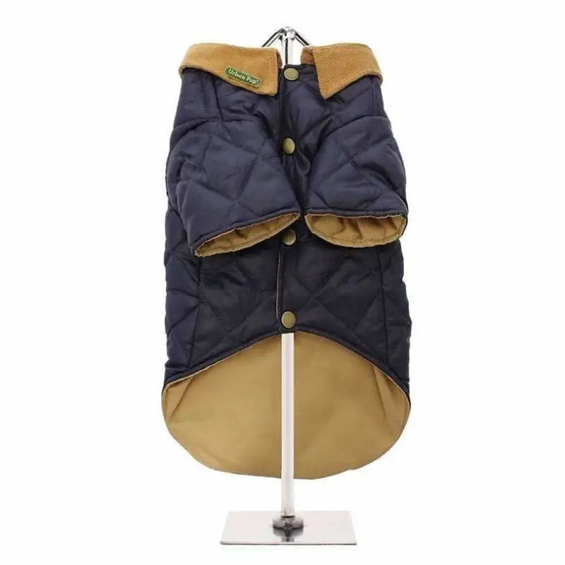 Navy Blue Quilted Town And Country Dog Coat - Urban Pup - 3