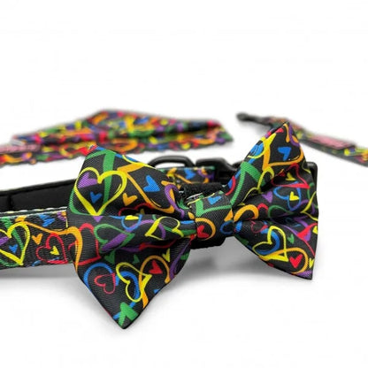 Neon Love Dog Bow Tie - Piggie - 1