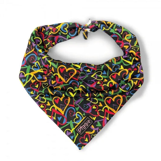 Neon Love Tie on Dog Bandana - Piggie - 1