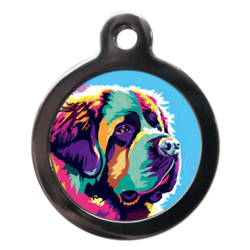 Newfoundland Pop Art Dog Id Tag - Ps Pet Tags - 1