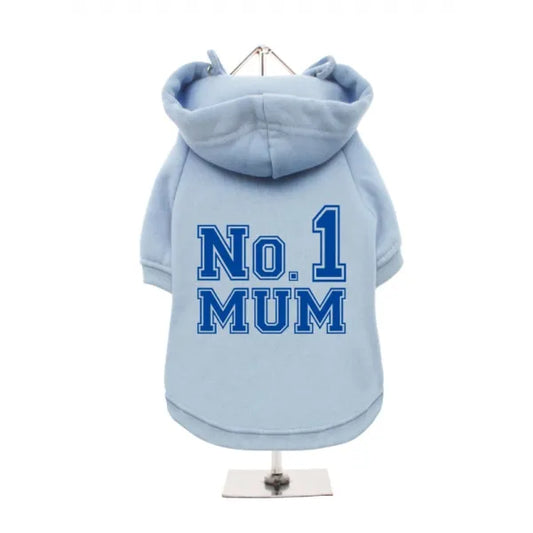 No.1 Mum Dog Hoodie Sweatshirt - Baby Blue - Mum - 1