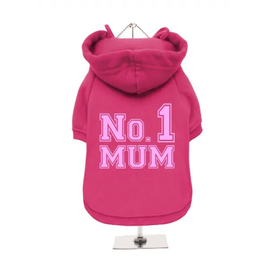No.1 Mum Dog Hoodie Sweatshirt - Hot Pink - Mum - 1