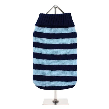 Oxford Blue Striped Dog Jumper | Poochie Fashion