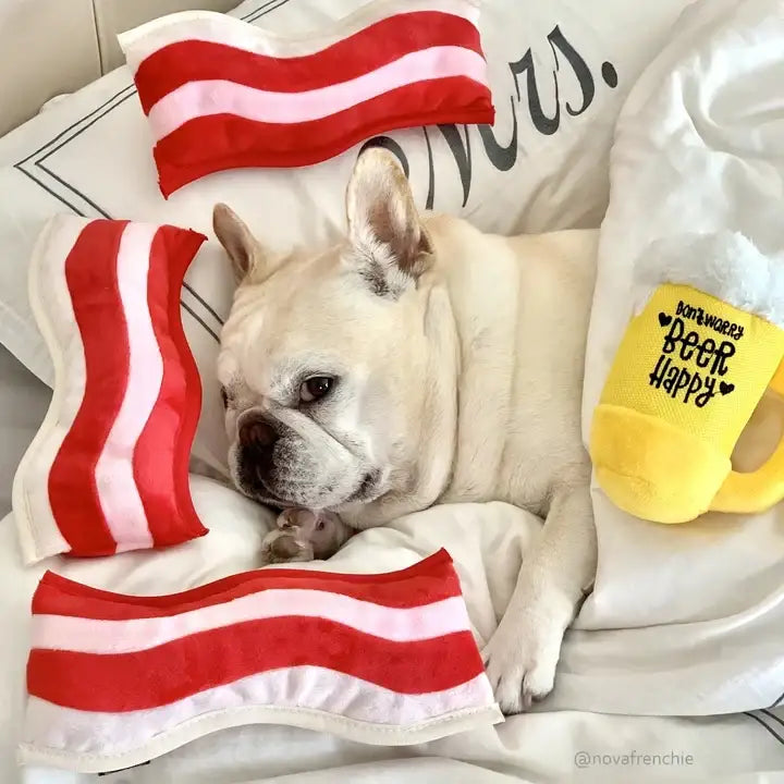 P.l.a.y Crispy Bacon Squeaky Plush Dog Toy - P.l.a.y - 6