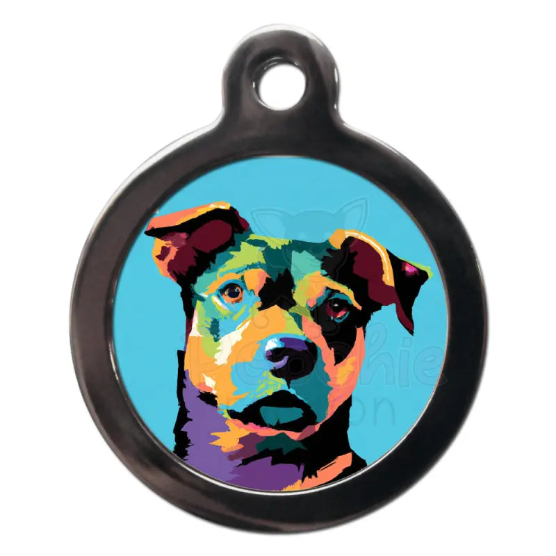 Patterdale Pop Art Dog Id Tag - Ps Pet Tags - 1