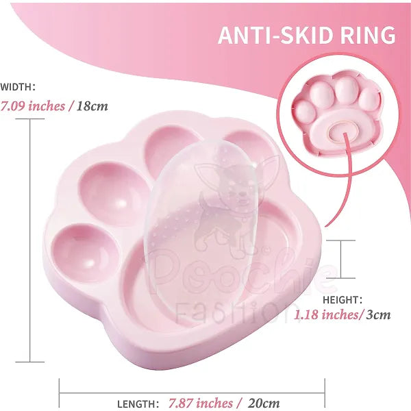 Paw 2-in-1 Mini Slow Feeder & Lick Pad Baby Pink - Petdreamhouse - 3