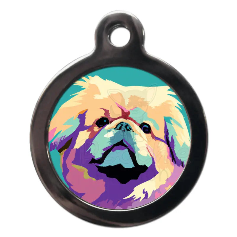 Pekingese Pop Art Dog Id Tag - Ps Pet Tags - 1