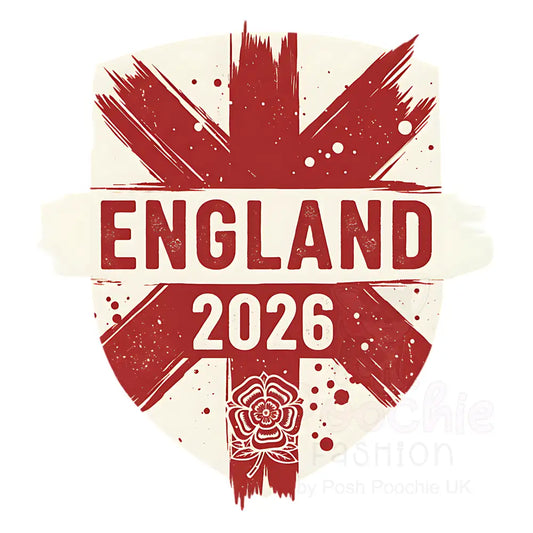 Personalised England 2026 Dog Football t Shirt - Poochie Fashion - 2