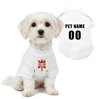 Personalised England 2026 Dog Football t Shirt - Poochie Fashion - 1