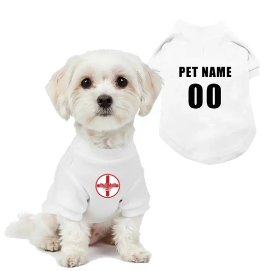 Personalised England World Cup 2026 Dog Cat Football t Shirt - Poochie Fashion - 1