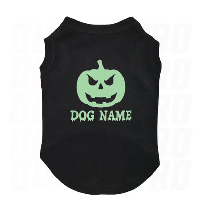 Personalised Glow-in-the-dark Pumpkin Dog Vest T-shirt - Poochie Fashion - 1