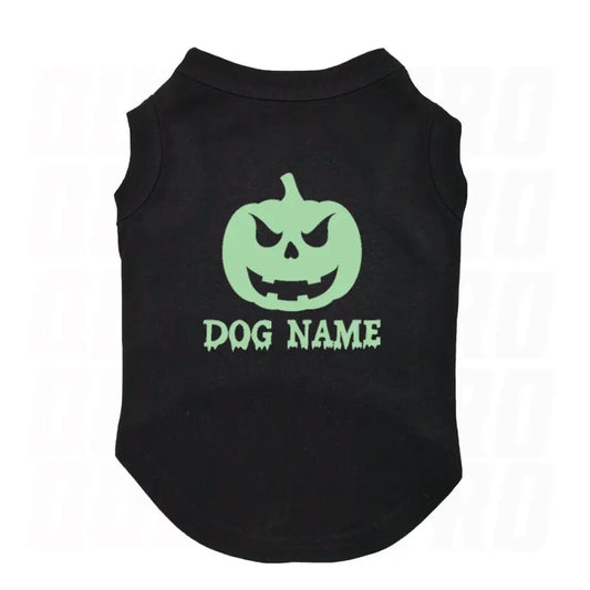 Personalised Glow-in-the-dark Pumpkin Dog Vest T-shirt - Poochie Fashion - 1