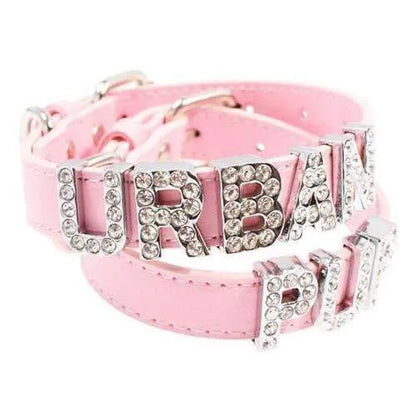 Pink diamante dog online collar