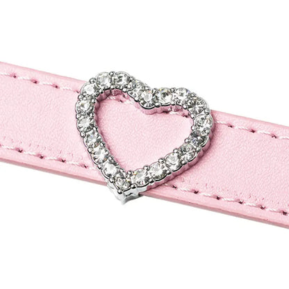 Personalised Leather Diamante Dog Collar In Baby Pink - Urban - 7