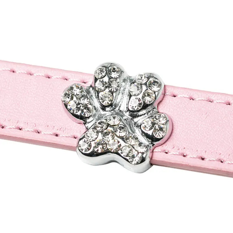 Personalised Leather Diamante Dog Collar In Baby Pink - Urban - 8
