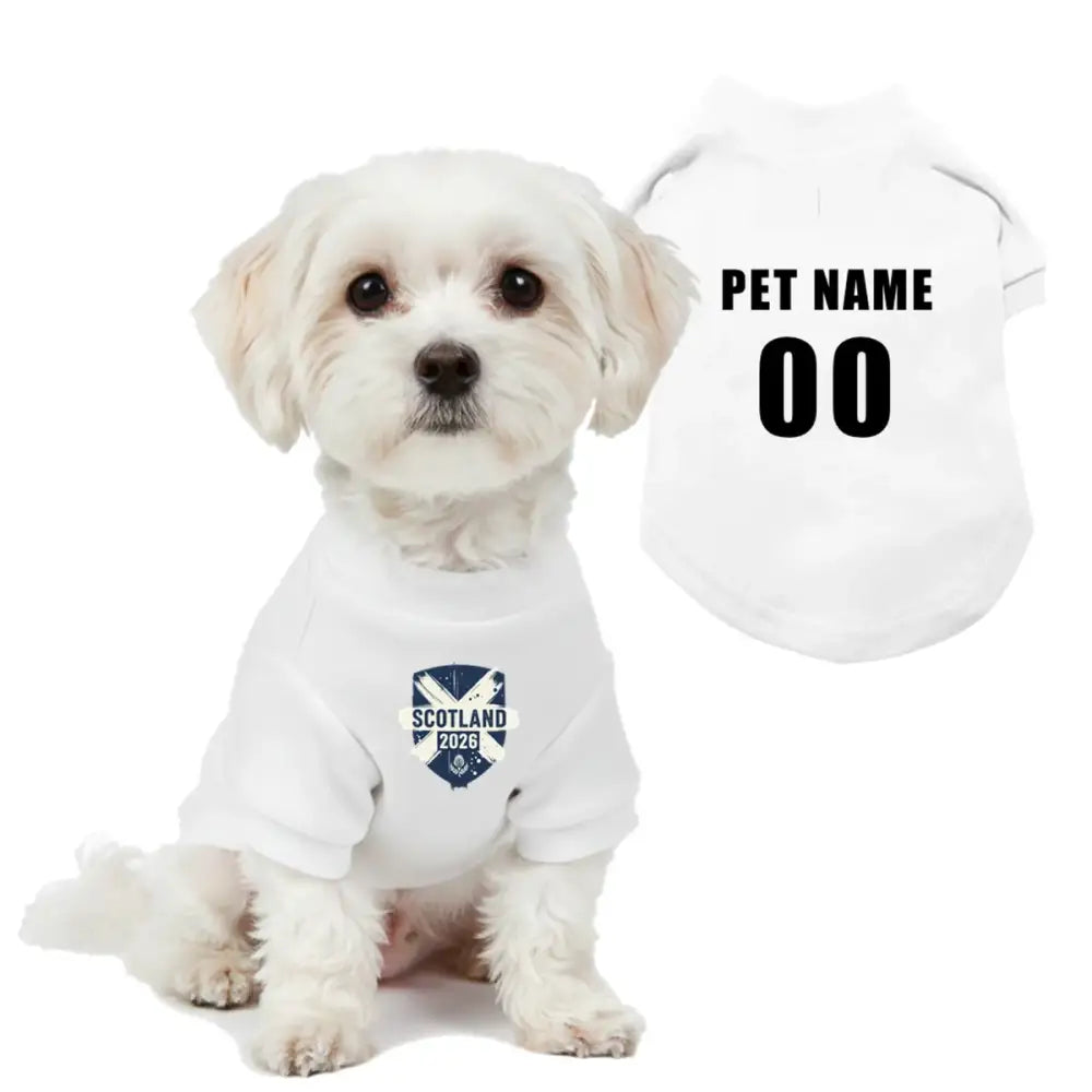 Personalised Scotland 2026 Dog Football t Shirt - Poochie Fashion - 1