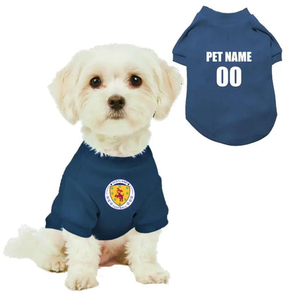 Personalised Scotland Dog Football Shirt Blue - Poochie Fashion - 1