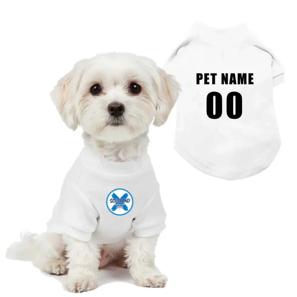 Personalised Scotland World Cup 2026 Dog Cat Football t Shirt - Poochie Fashion - 1