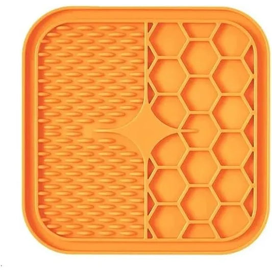 Pet Lick Mat Slow Feeder in Orange - Posh Pawz - 1