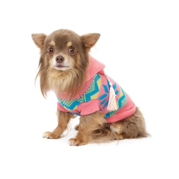 Pink Alpine Dog Jumper With Hood - Urban Pup - 1