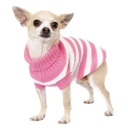 Pink and White Candy Stripe Dog Jumper - Posh Pawz - 2