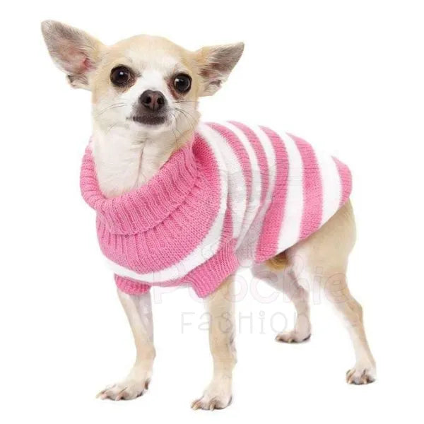 Pink and White Candy Stripe Dog Jumper - Urban Pup - 2