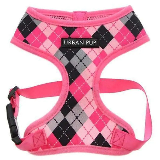 Pink Argyle Dog Harness - Urban Pup - 1