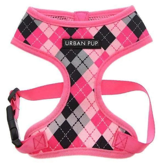 Pink Argyle Dog Harness - Urban Pup - 1