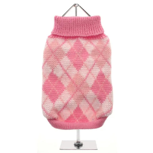 Pink Argyle Dog Jumper - Urban Pup - 1