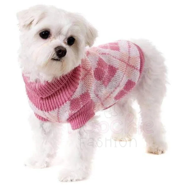 Pink Argyle Dog Jumper - Urban Pup - 2