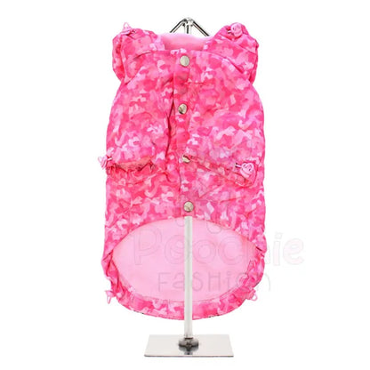 Pink Camouflage Fleece Lined Rainstorm Dog Raincoat - Urban - 3