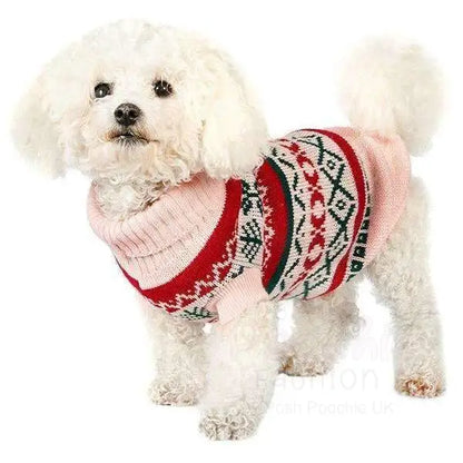 Pink Fair Isle Vintage Dog Jumper - Posh Pawz - 2