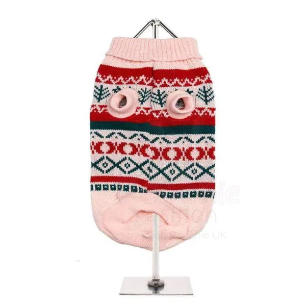 Pink Fair Isle Vintage Dog Jumper - Urban - 3