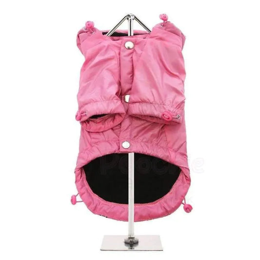 Pink Fleece Lined Rainstorm Dog Raincoat - Urban - 2