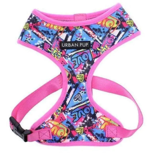 Pink Graffiti Designer Dog Harness - Urban Pup - 1