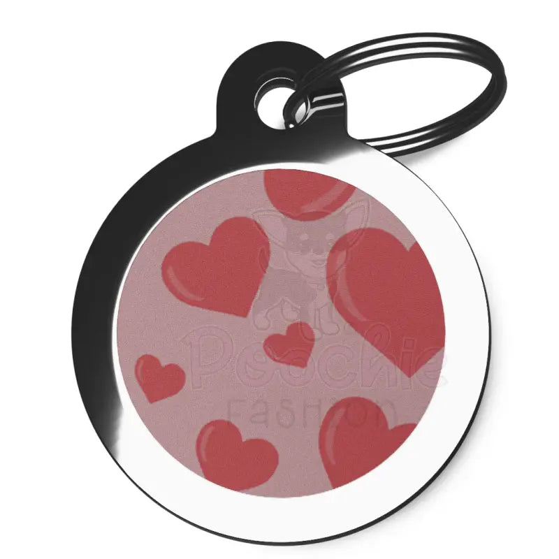 Pink Hearts Cat Id Tag - Ps Pet Tags - 1