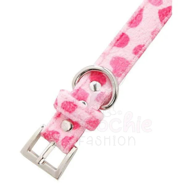 Pink Hearts Fabric Dog Collar - Urban Pup - 2