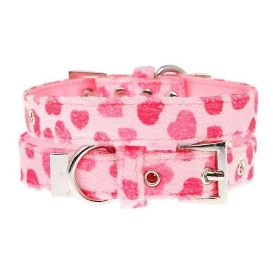 Pink Hearts Fabric Dog Collar - Urban Pup - 1