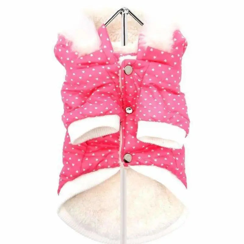 Urban Pup Pink Hearts Thermal Quilted Dog Coat - Sale - 2