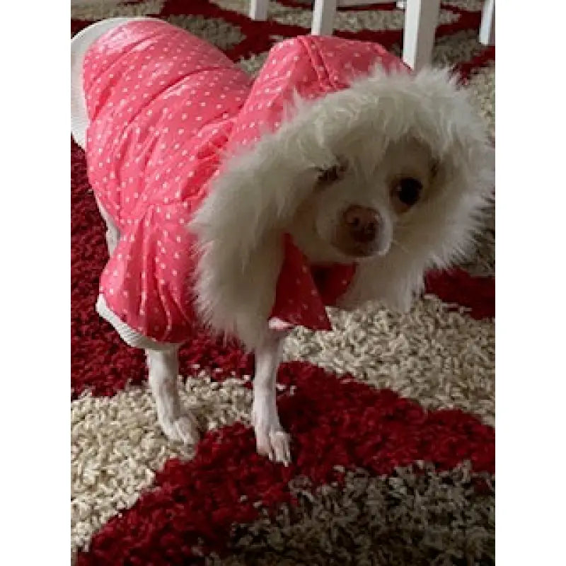 Pink Hearts Thermal Quilted Parka Dog Coat - Urban Pup 7