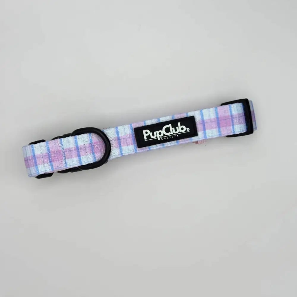 Pink Tartan Dog Collar - Pupclub Couture - 1